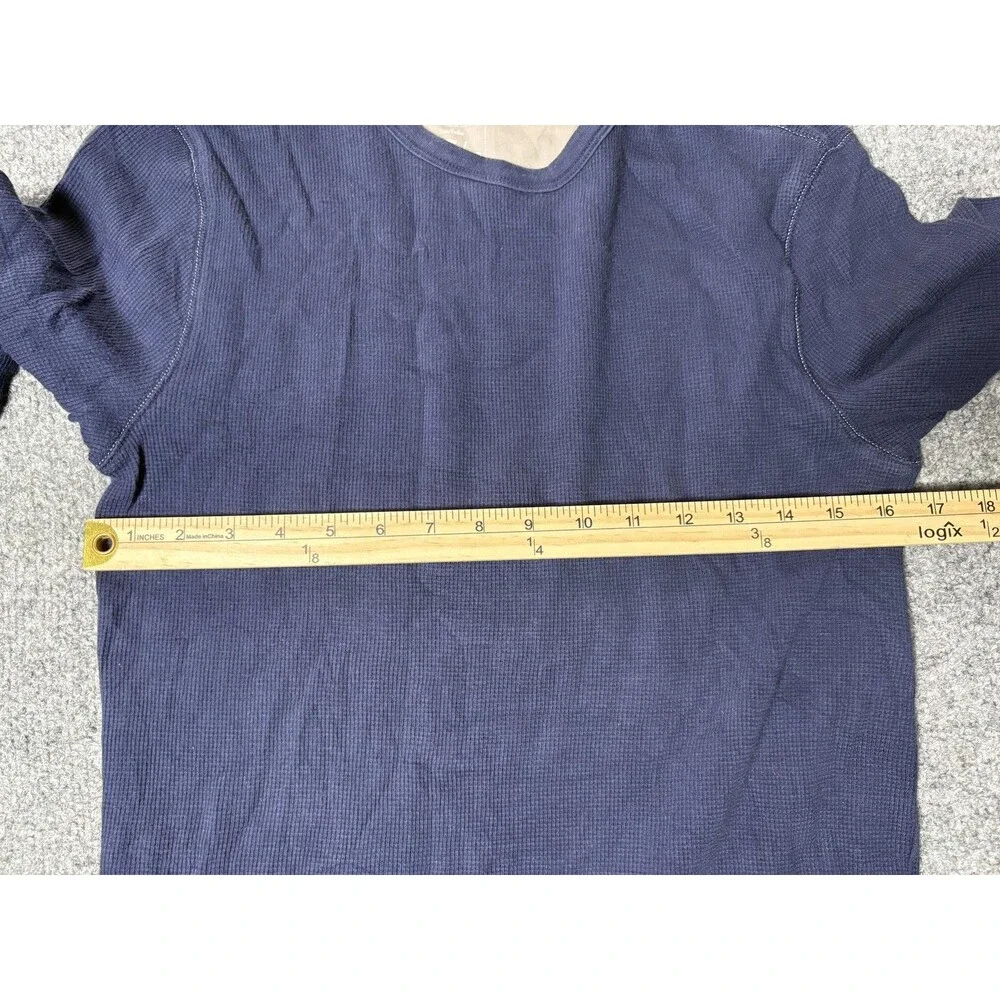 Banana Republic Shirt Mens S Blue Long Sleeve Thermal Waffle Knit Slim
